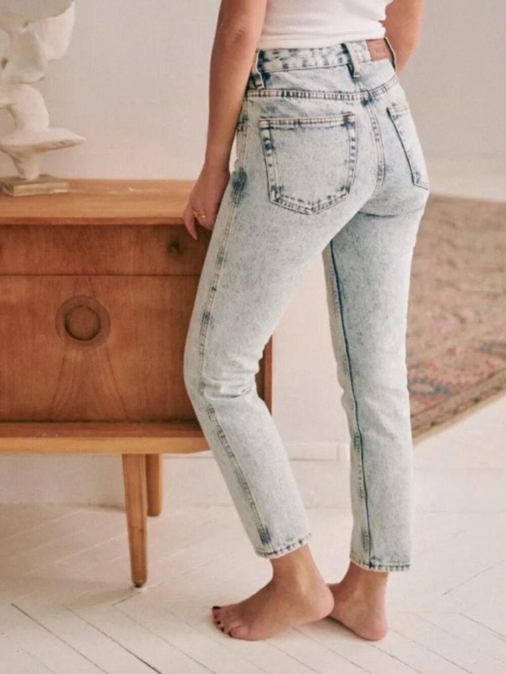 Sezane Brut Sexy Acid Washed High Waisted Jeans